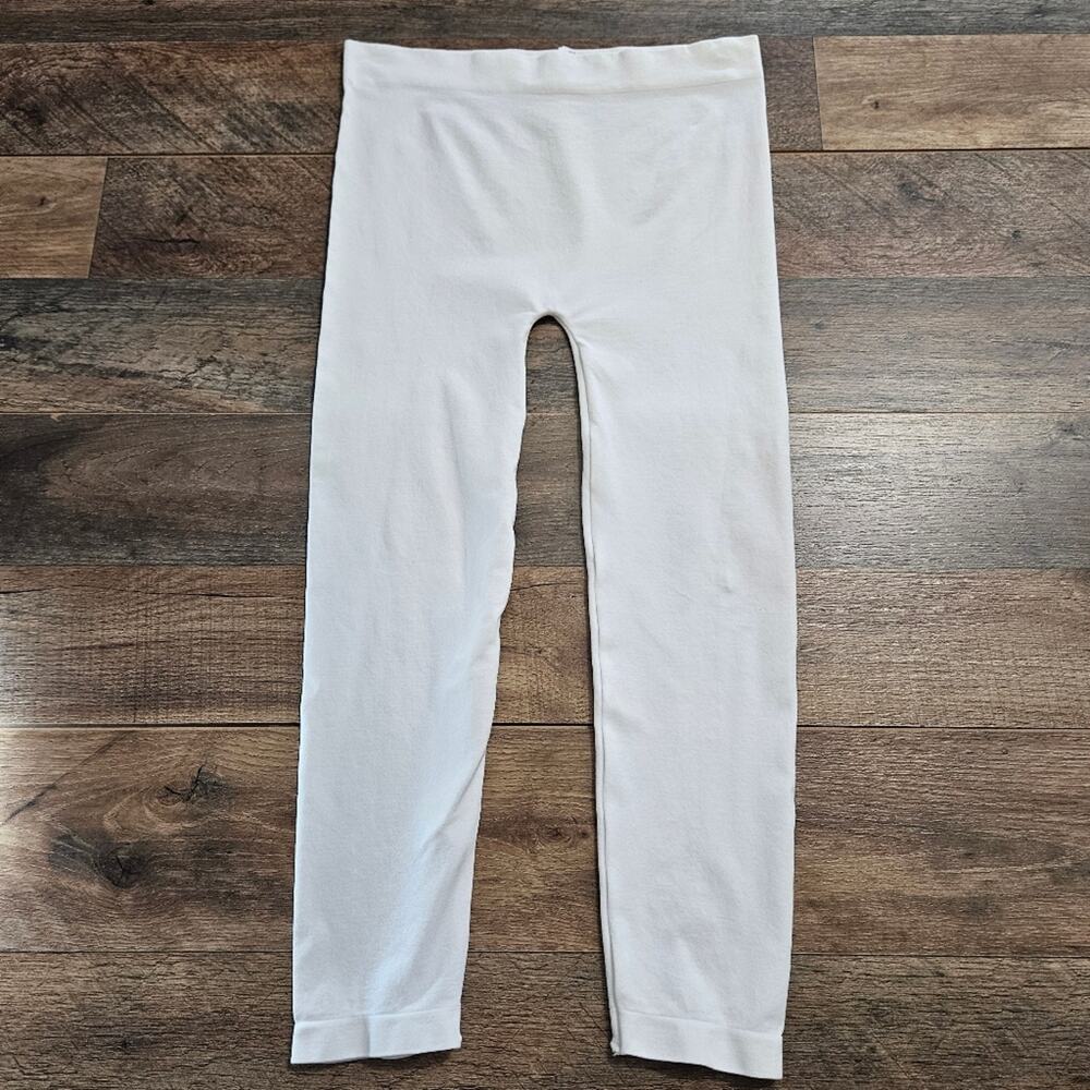 Mopas Leggings Womens White One Size Cropped Stretchy Base Layer Nylon Spandex‎